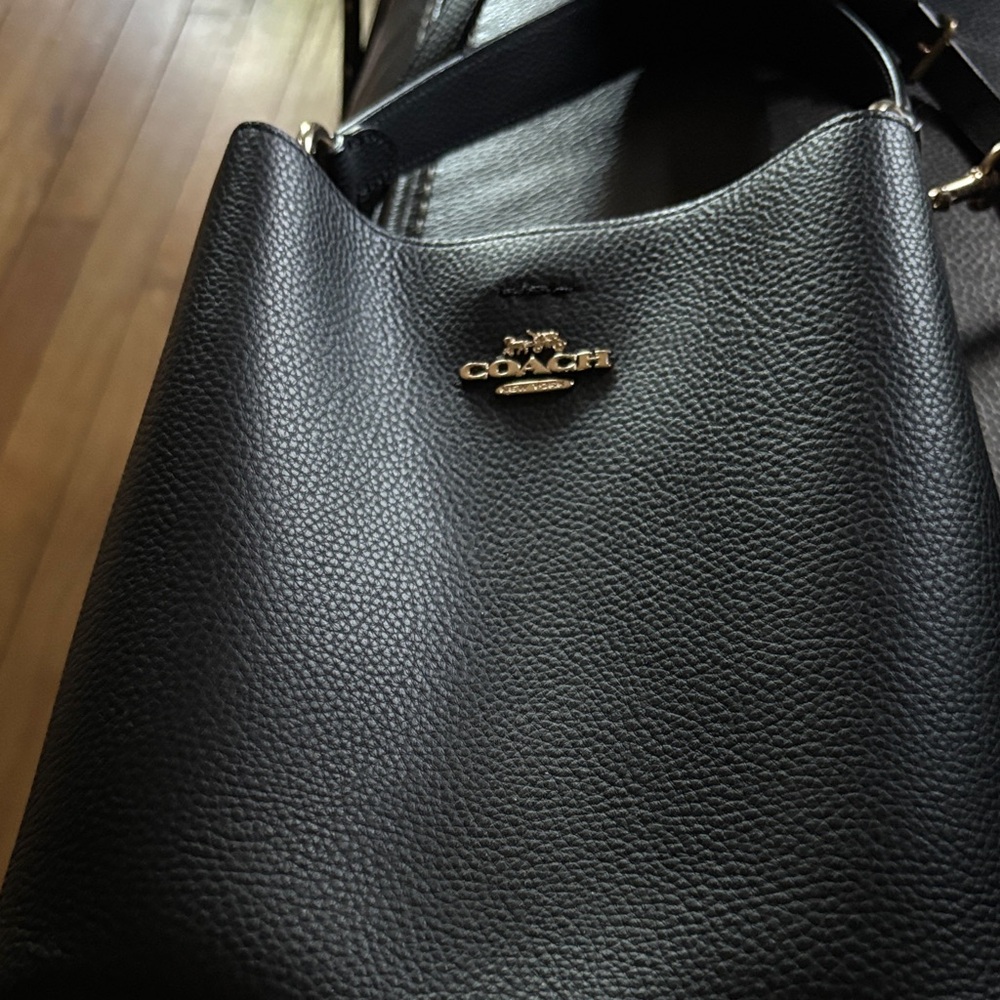 Coach Black Pebbled Leather Shoulder Bag